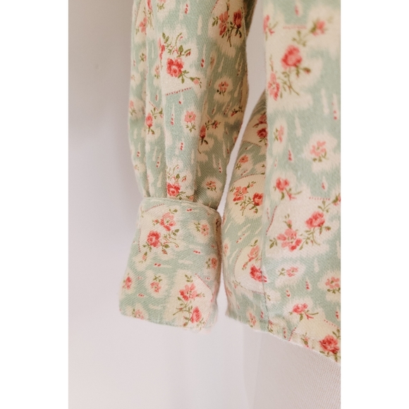 80s Ralph Lauren Floral 1980s Vintage Cotton Flannel Long Sleeve Button Down Top - Picture 7 of 14